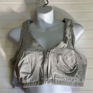 Gray Front Zipper Sports Bra- Size 42D/DD